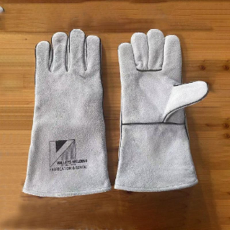 Welding glove, natural grey